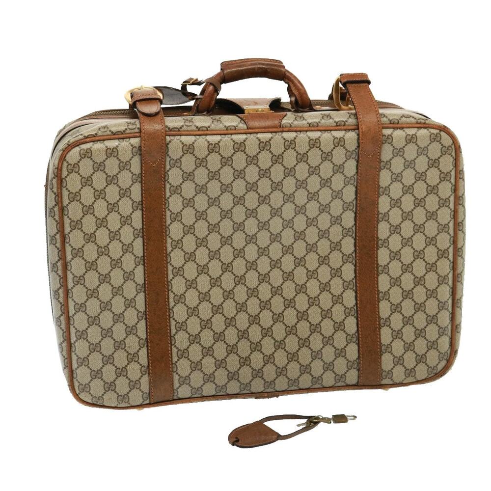 GUCCI GG Supreme Boston Bag Pvc Beige